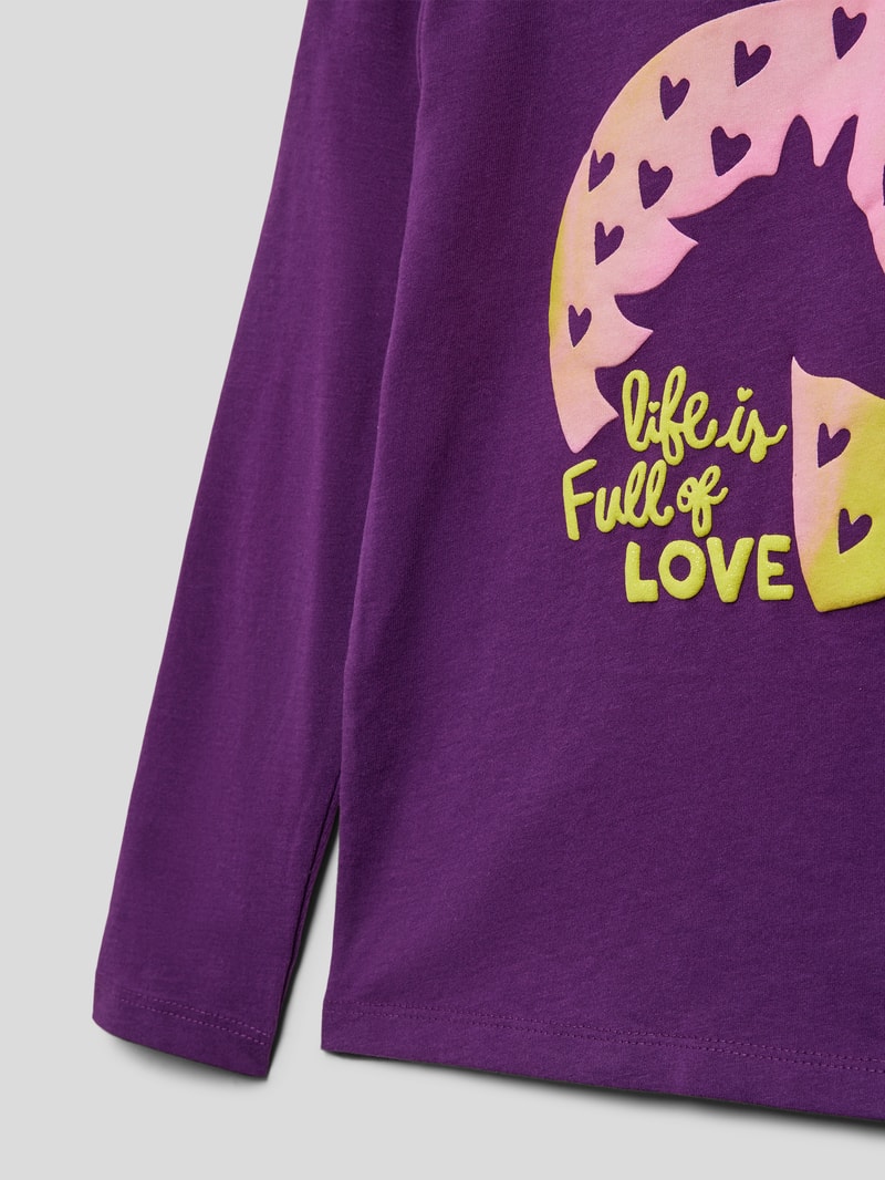 Longsleeve mit Motiv-Print in lila