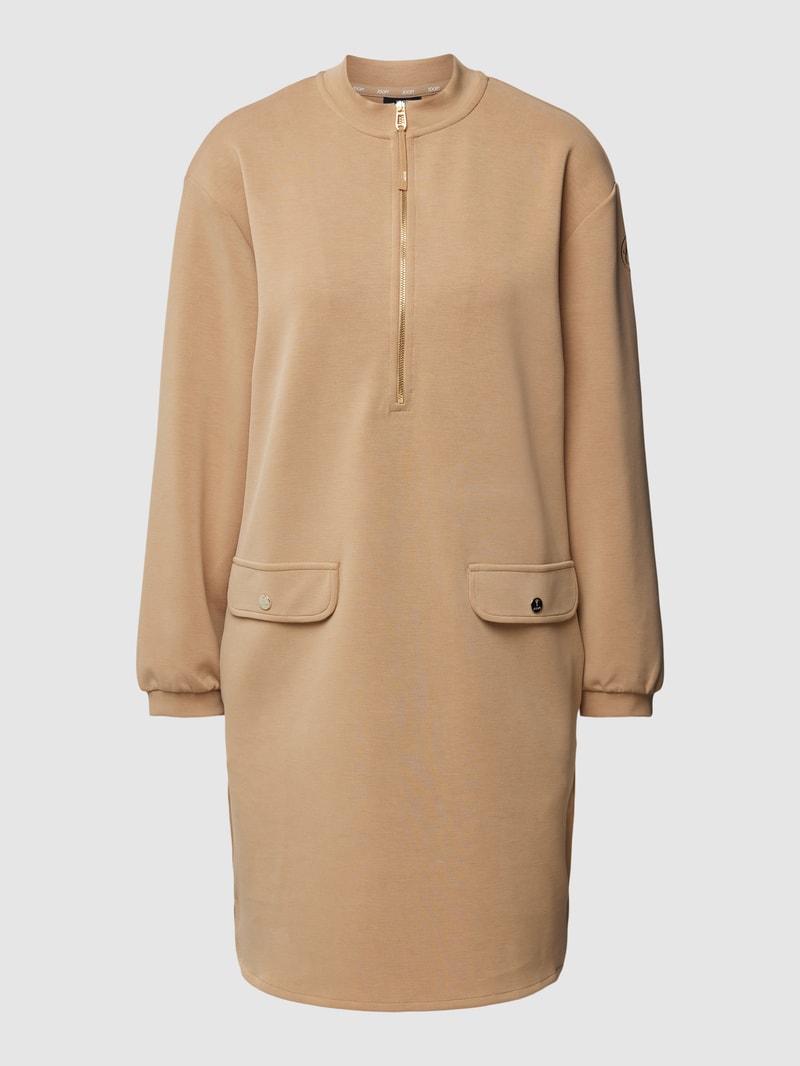 Sweatkleid in Minilänge in camel
