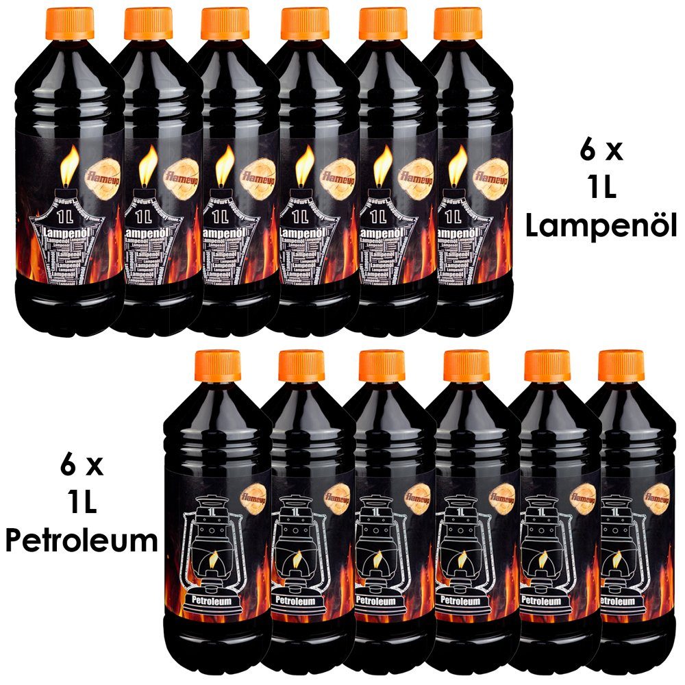 Flameup Lampenöl Set 12 L Lampenöl Petroleum Heizung Kamin Öllampe Laterne Öl Flameup