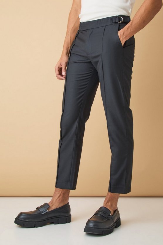 Slim-Fit Hose mit D-Ring und verstellbarem Bund