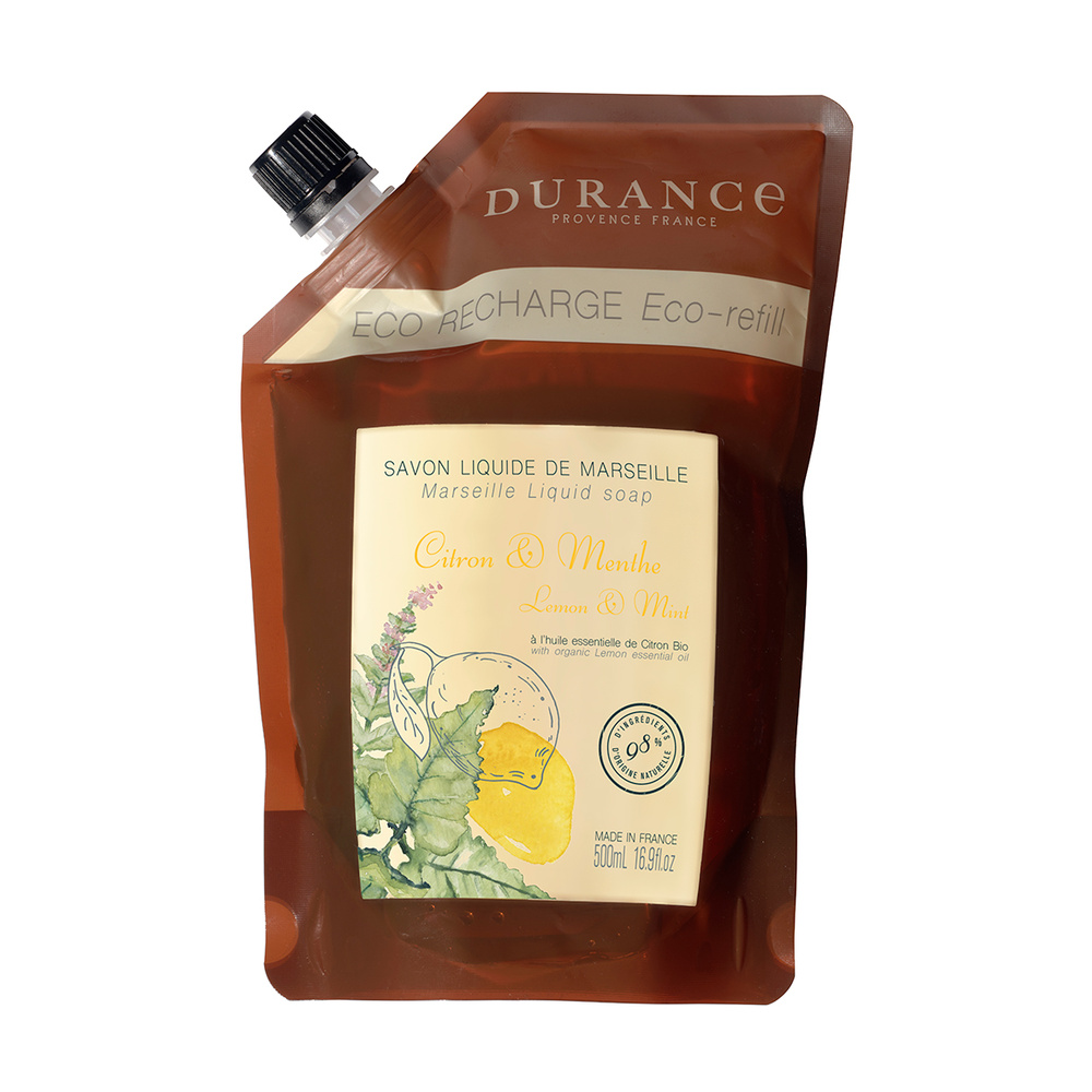 durance Citron Menthe Eco-recharge savon liquide 500 mL