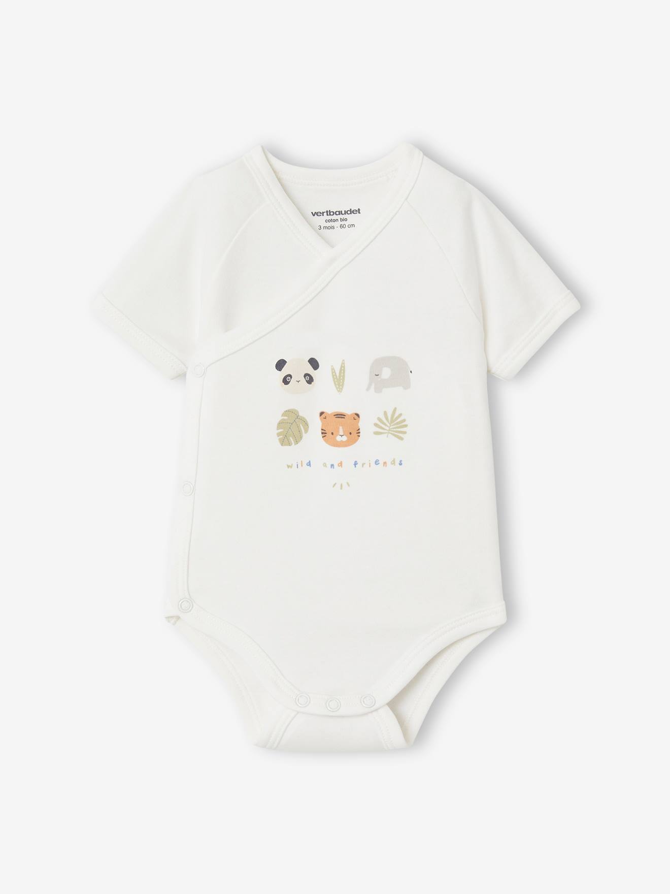 Vertbaudet 3er-Pack Baby Wickelbodys aus Bio-Baumwolle Oeko-Tex - pack pfirsich pandafreunde