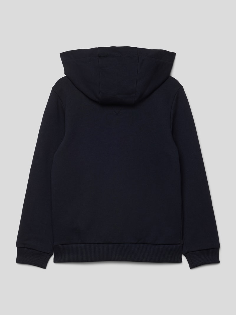 Sweatjacke mit Label-Stitching in marineblau