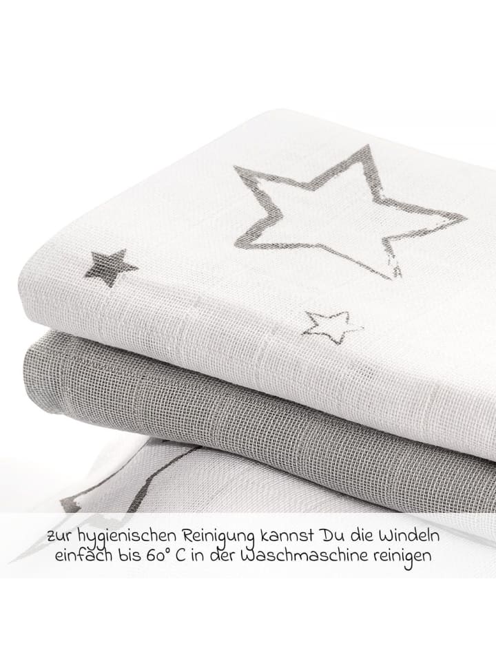 Makian Mullwindel / Mulltuch 4er Pack 70 x 70 cm - Sterne günstig kaufen onesize