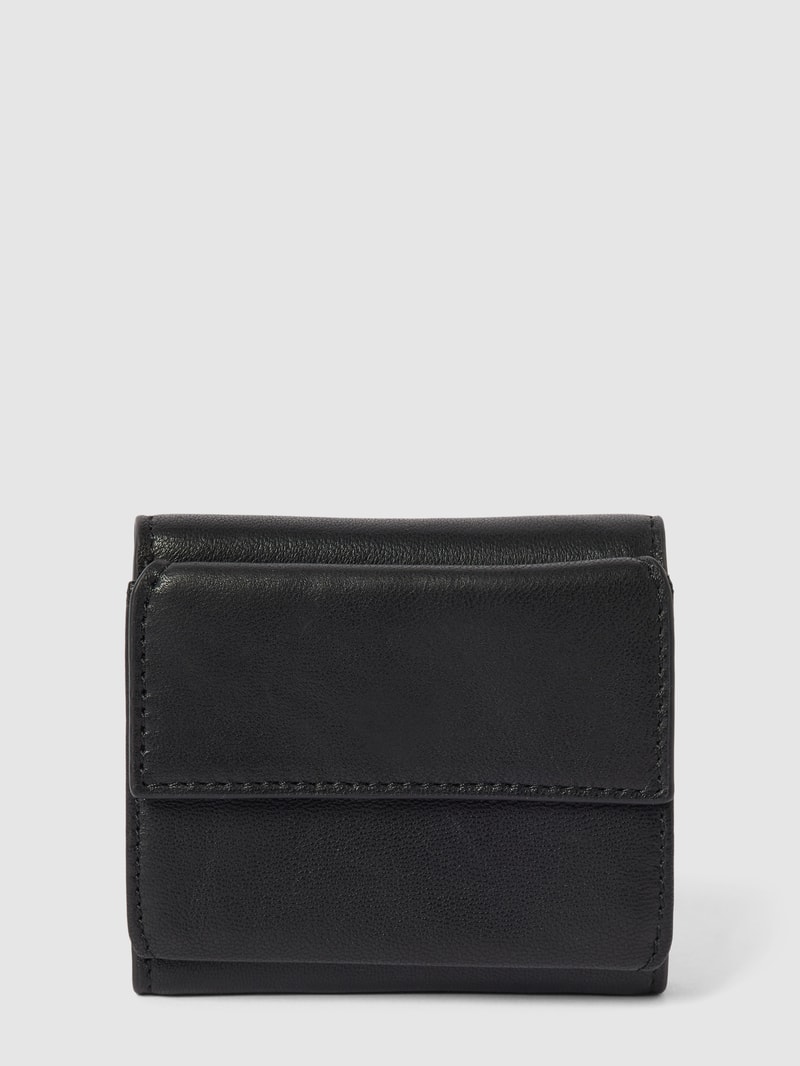 Portemonnaie mit Label-Detail Modell 'JEAN' in schwarz