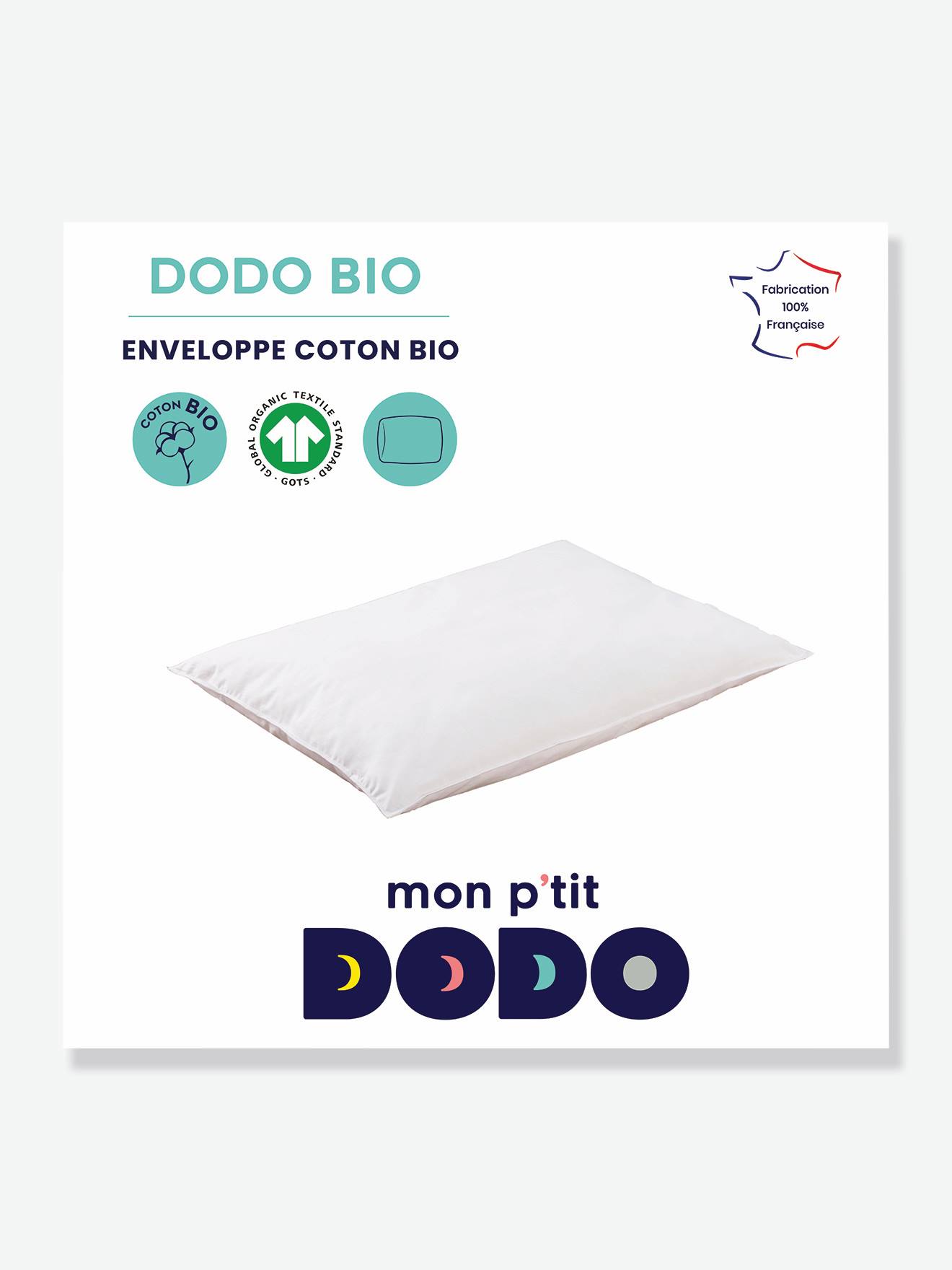 Dodo Bio-Kollektion: Kinder Kopfkissen Mon P'tit DODO - weiß