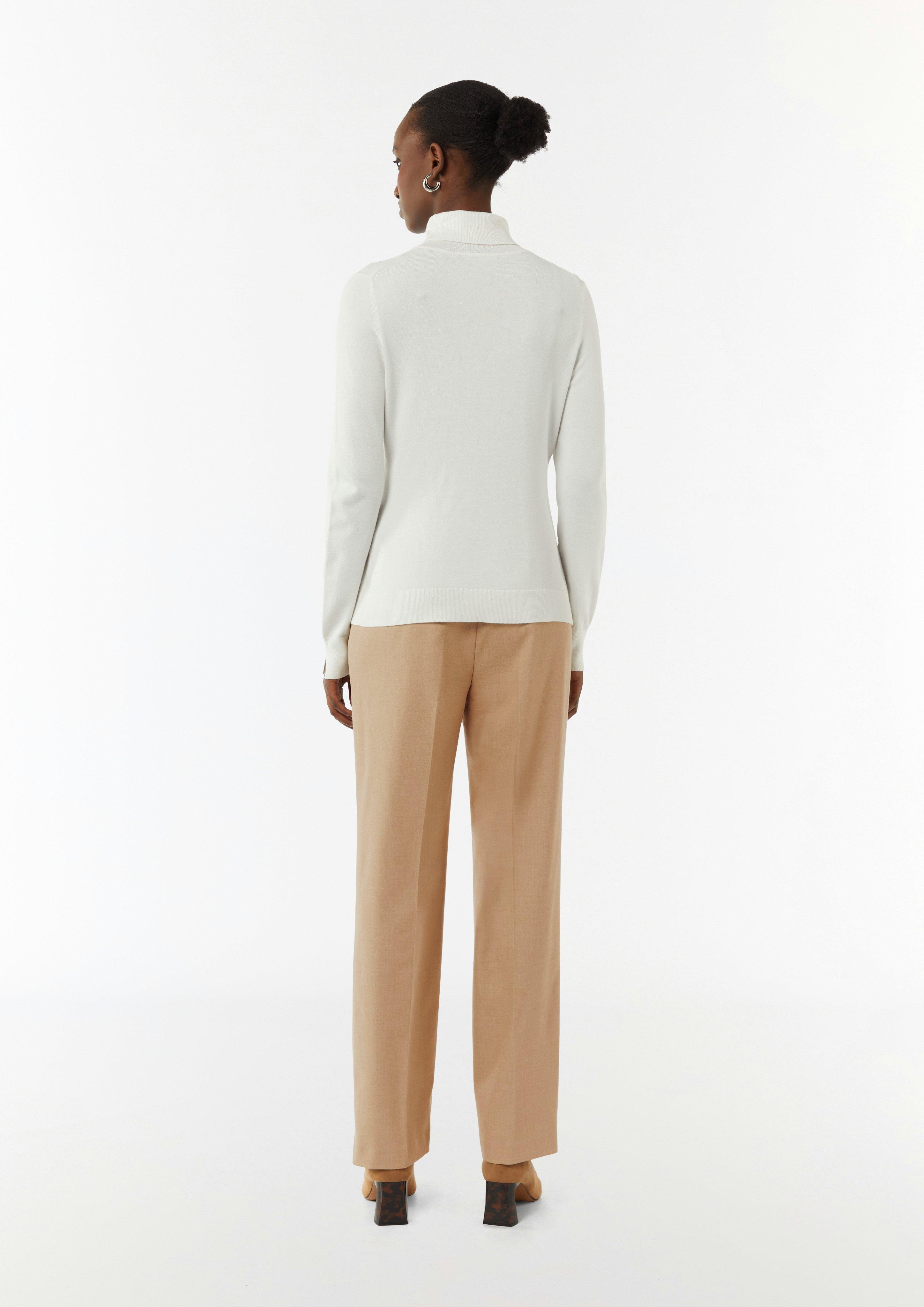Business-Hose mit Straight Leg und Twillstruktur - sandfarben
