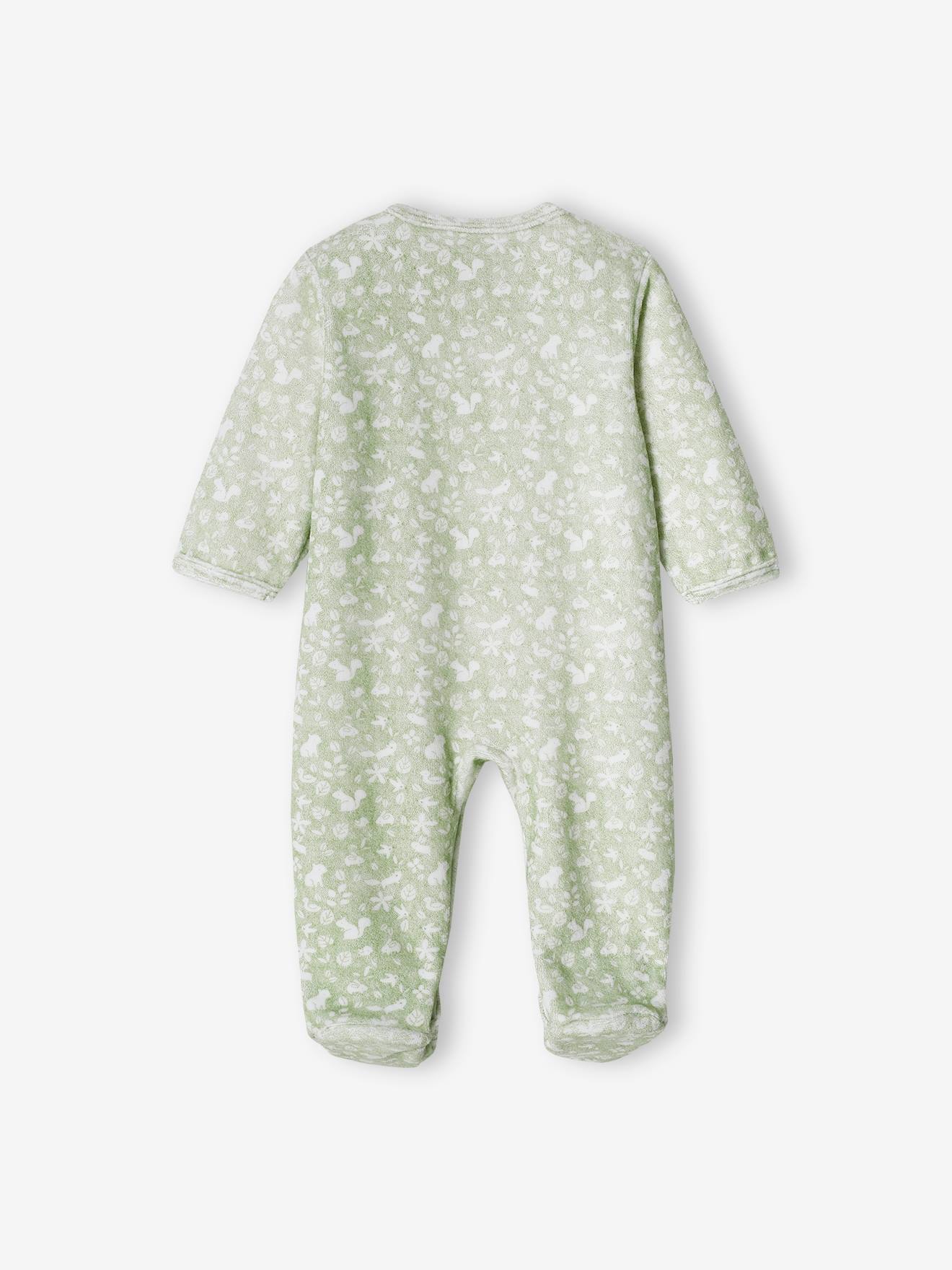 Vertbaudet Baby Samt-Strampler, Hase Oeko-Tex - aqua