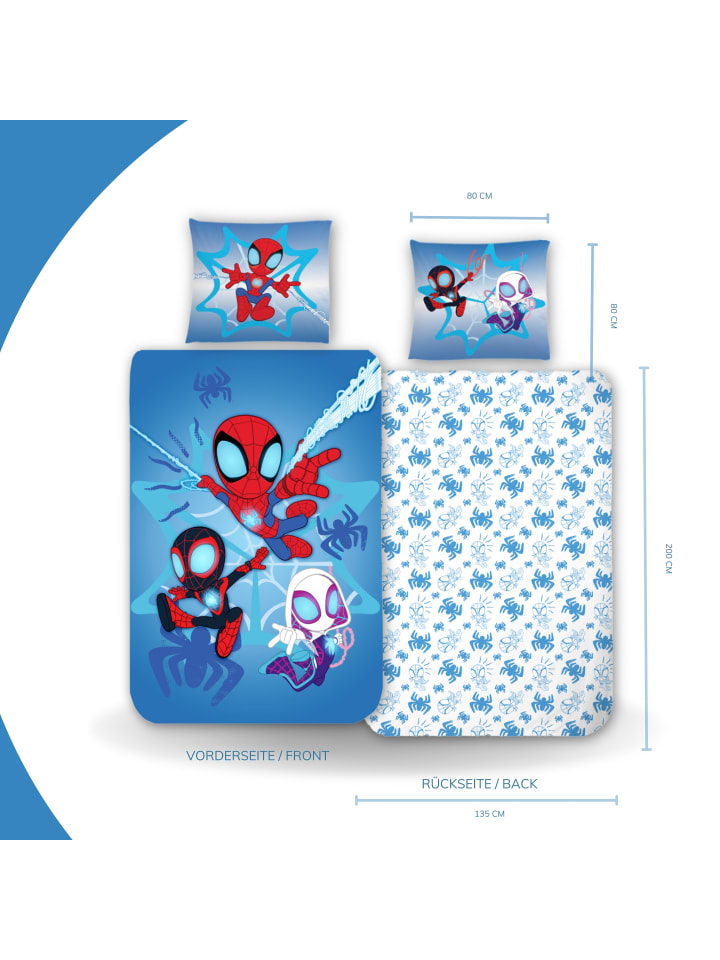 Spiderman Bettwäsche-Set Biber/Flanell 