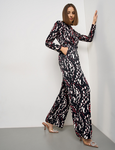 Feine Hose mit weitem Bein Palazzo