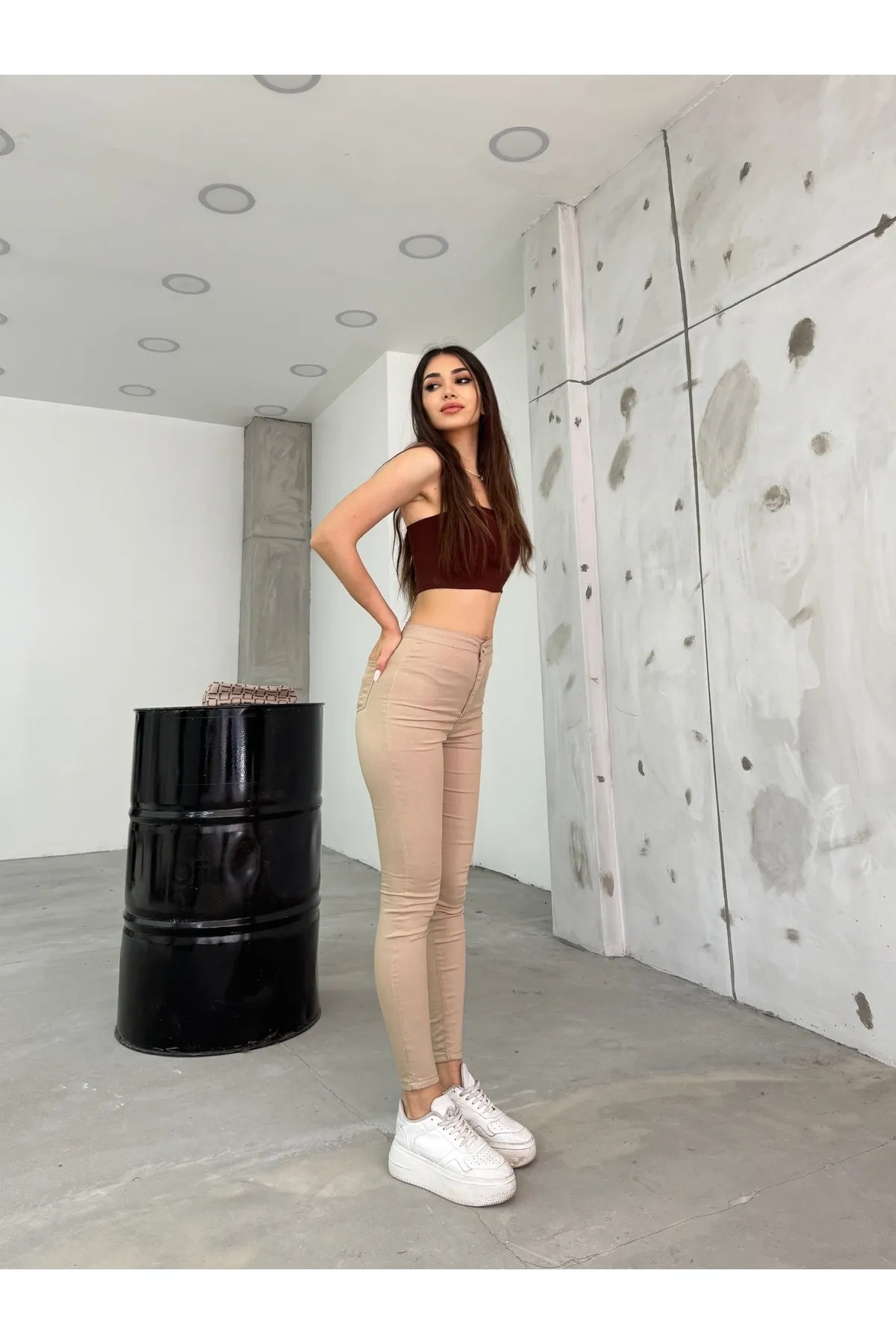 BİKELİFE  Beige Lycra-Leggings für Damen