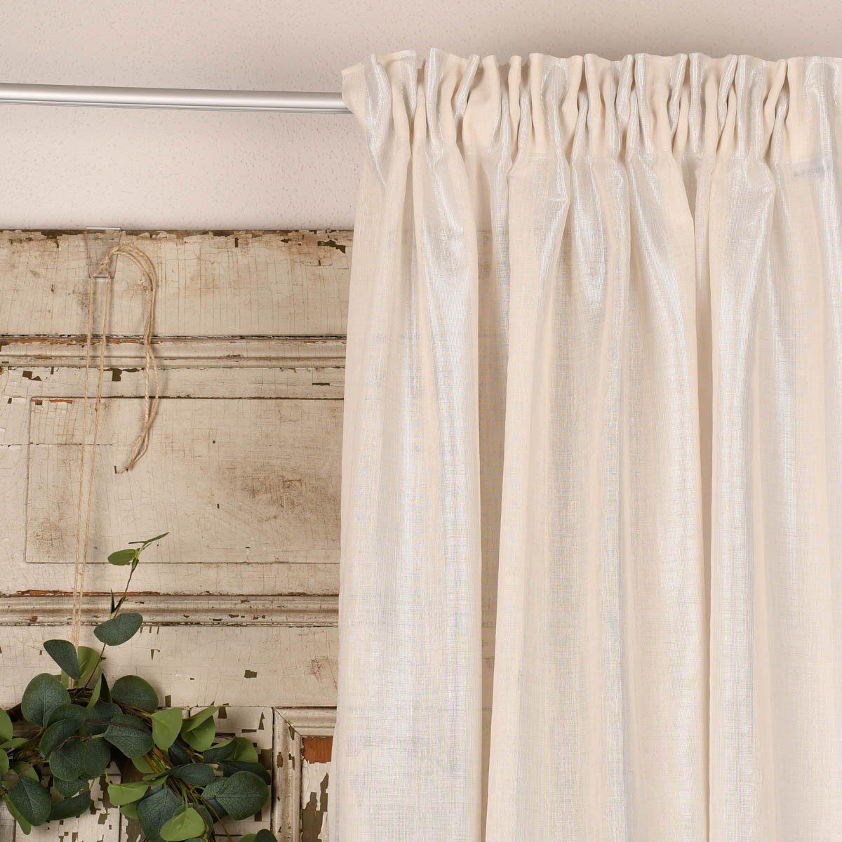 Meterware Rasch Textil Stores Shine Längsstreifen Leinenstruktur linen natur 30, halbtransparent, Kunstfaser, überbreit