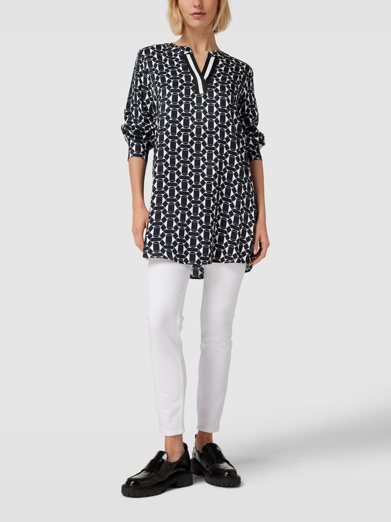 Longbluse mit Allover-Muster Modell 'SEASONAL NOS' in offwhite