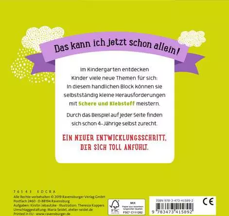 Im Kindergarten: Schneiden und Kleben