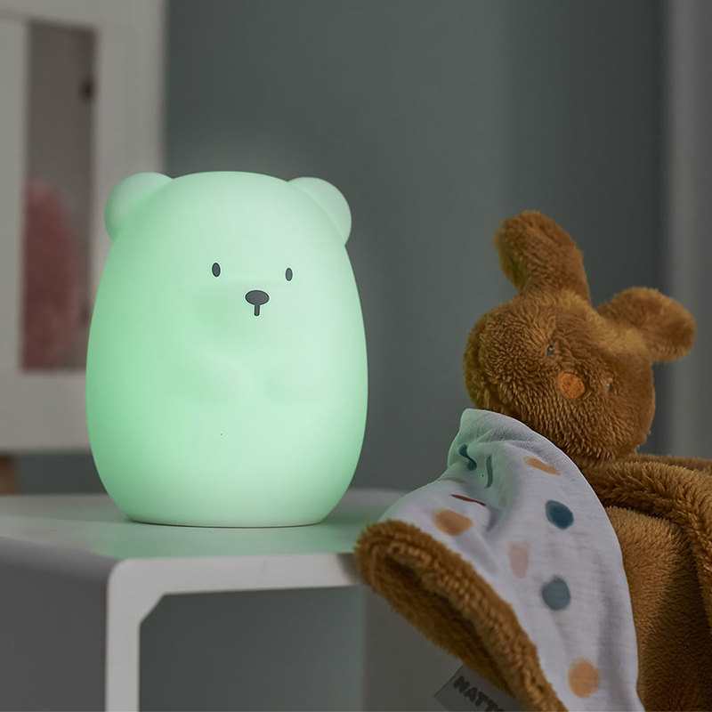 Veilleuse lumineuse 7 couleurs ours blanc Nattou