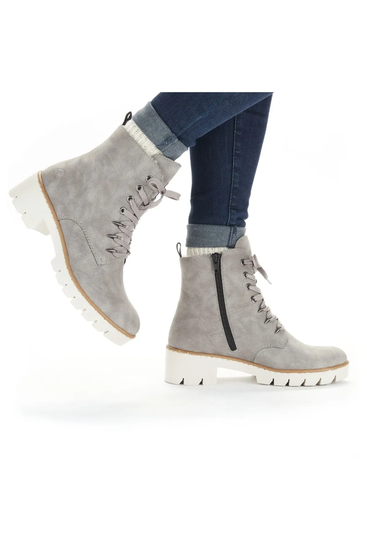 Rieker  Stiefelette - Grau - Blockabsatz