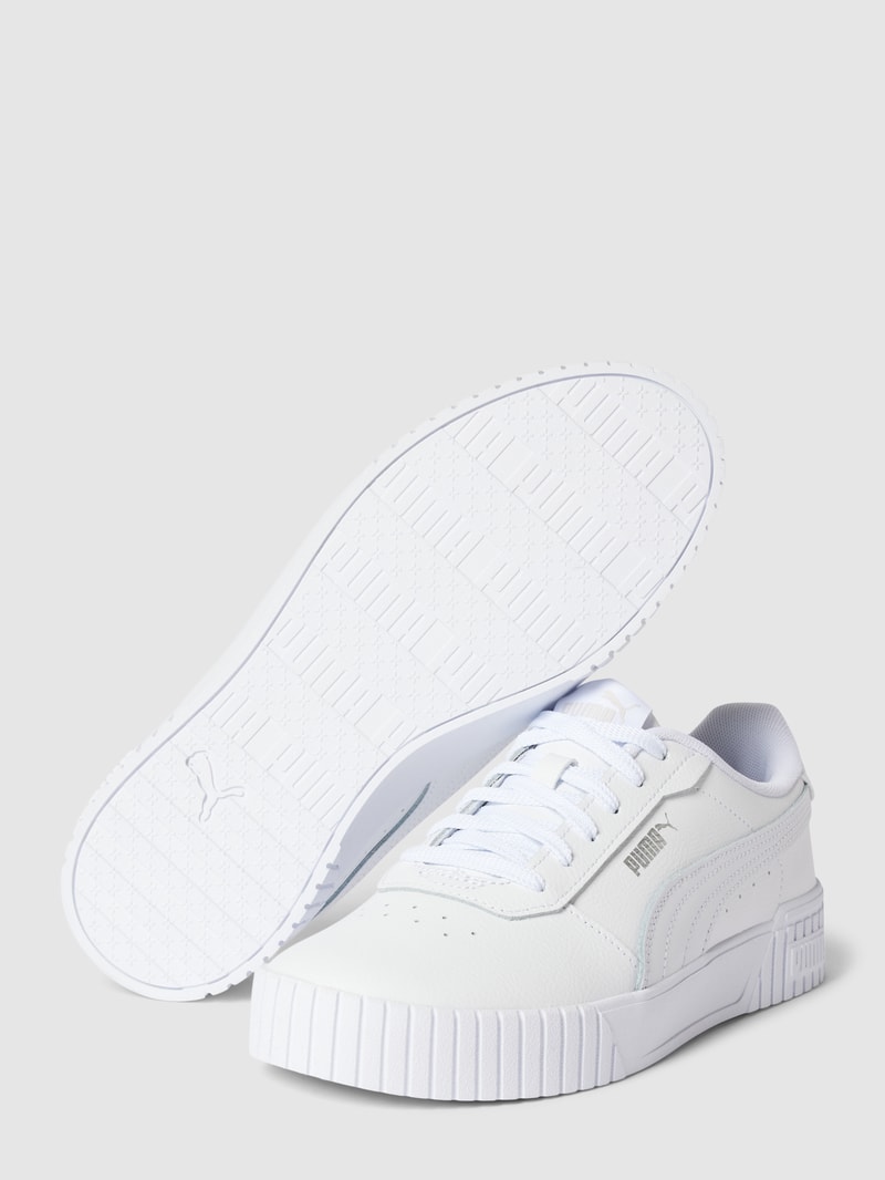 Sneaker mit Plateau-Sohle in weiß