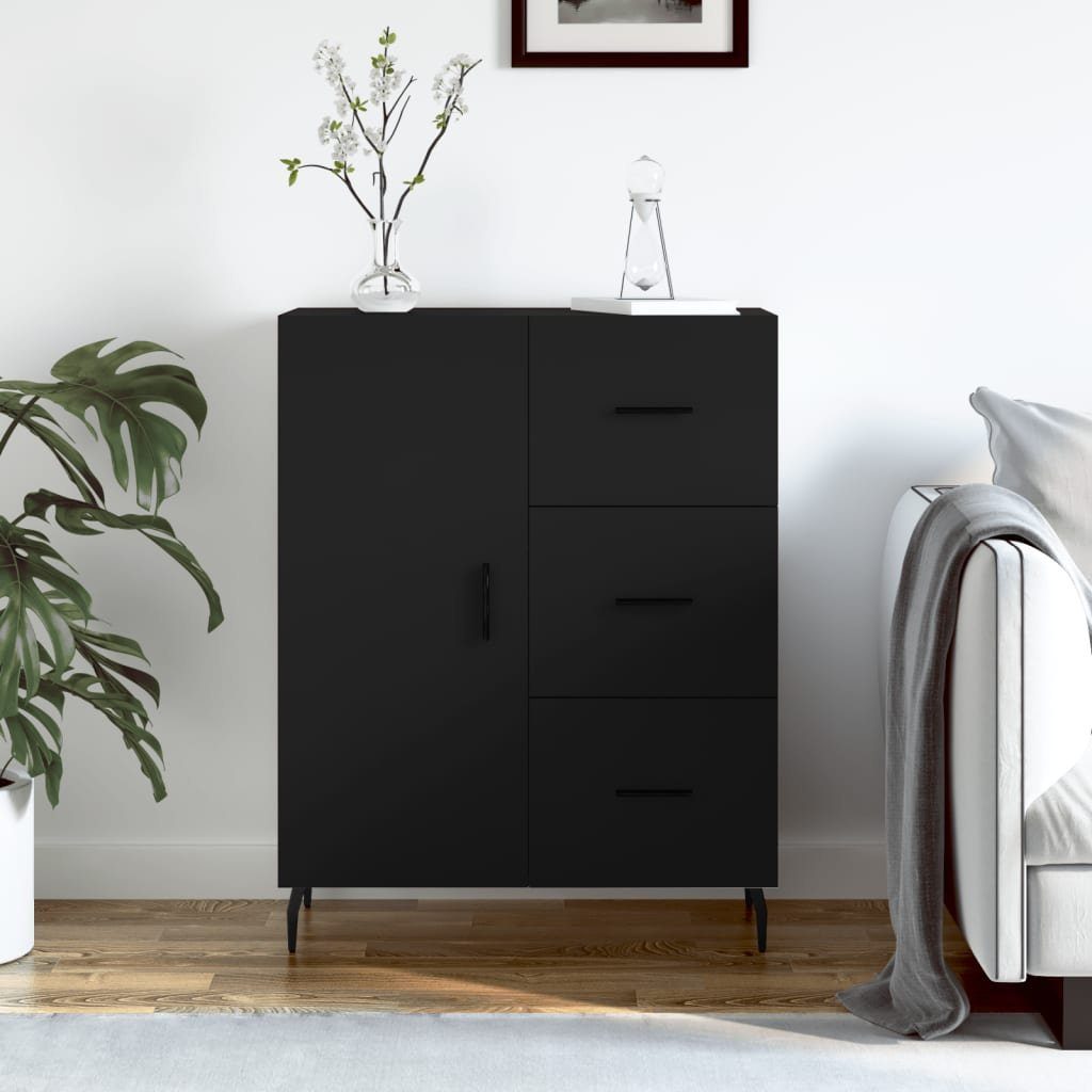 vidaXL Sideboard Sideboard Schwarz 69,5x34x90 cm Holzwerkstoff (1 St)