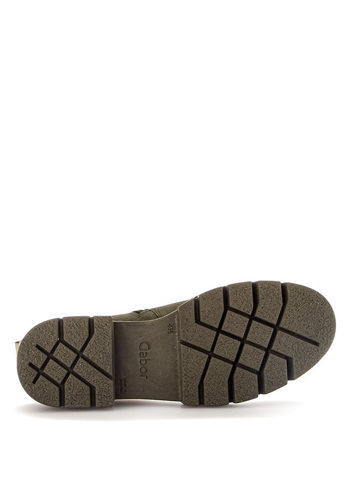 Gabor Leder-Stiefeletten in Khaki günstig kaufen