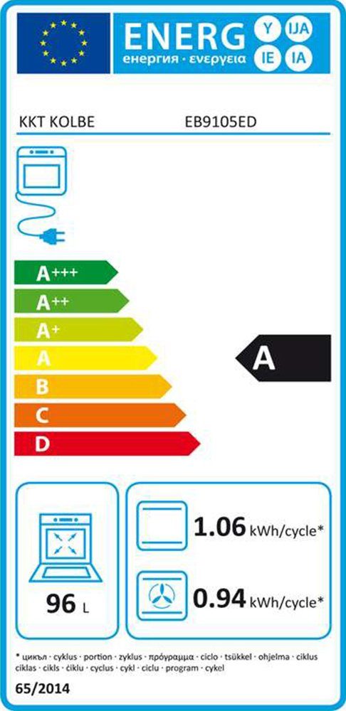 KKT KOLBE Einbaubackofen Backofen Elektroherd EB9105ED, DampfClean, 90cm / 96 l / TouchSelect / Drehspieß / Teleskopauszüge / ComfortClean