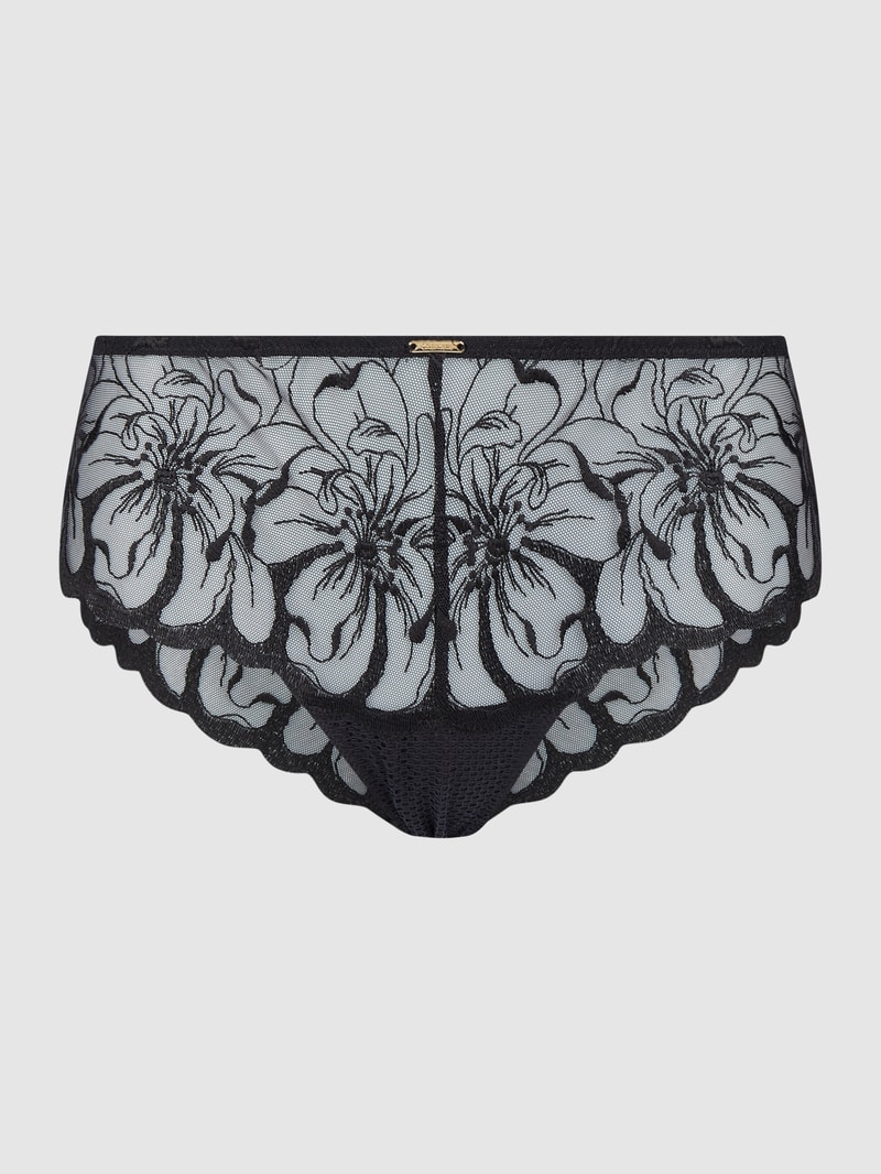 Panty aus Spitze Modell 'Fleurs' in schwarz