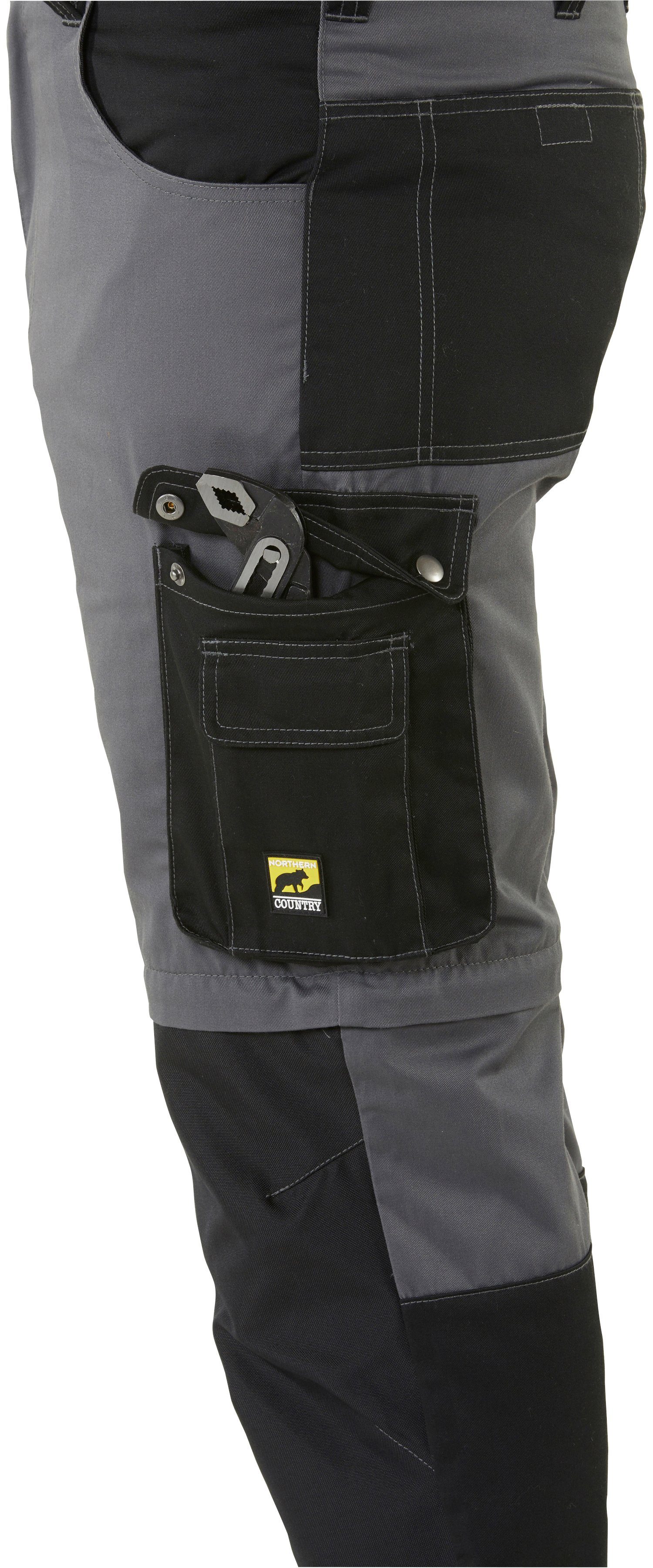 Northern Country Arbeitshose Worker (verstärkter Kniebereich, Beinverlängerung möglich, 8 Taschen) mit Zipp-off Funktion: Shorts und lange Arbeitshose in einem