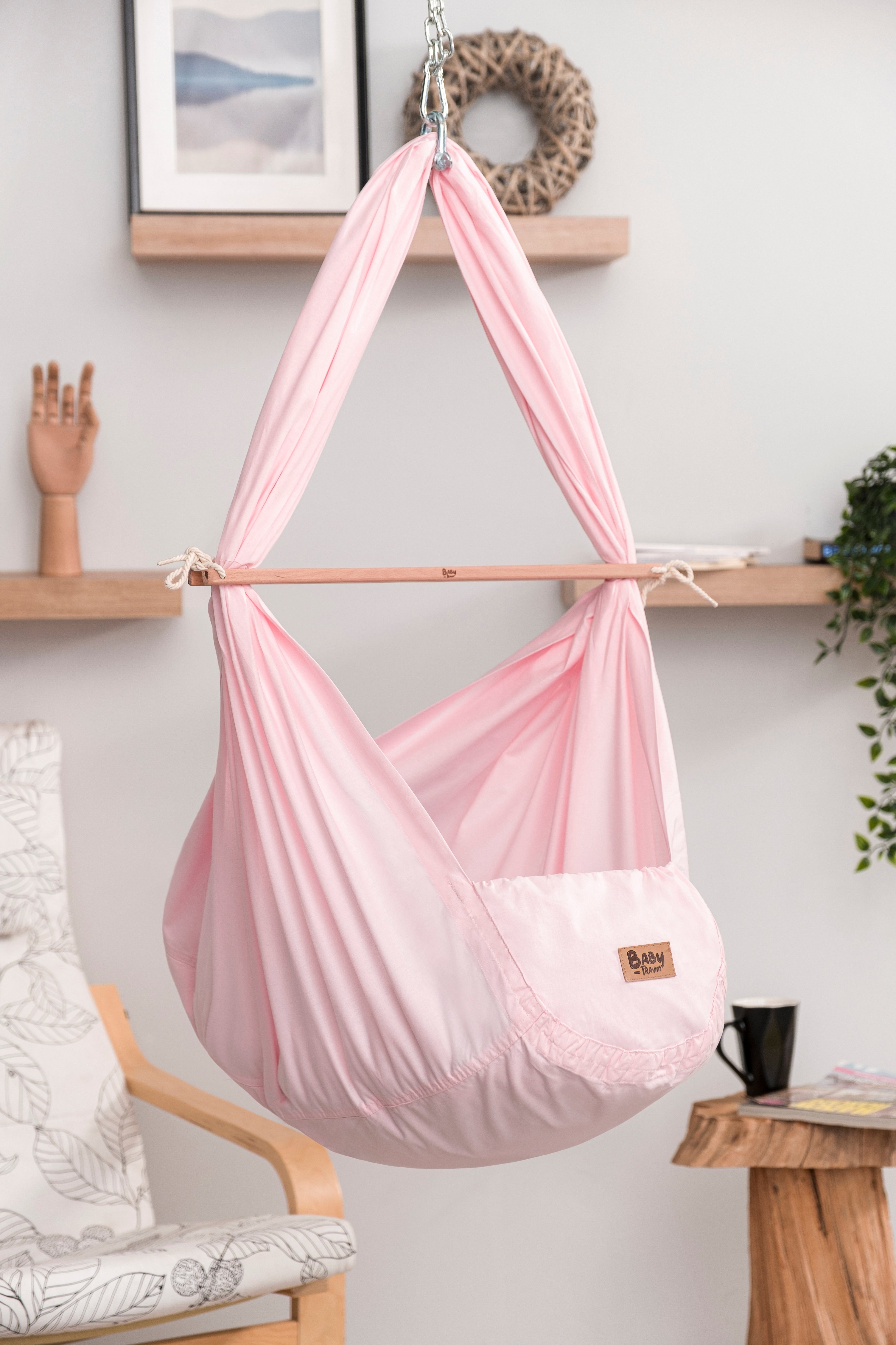 Teppich-Traum Federwippe Einschlafhilfe Baby-Traum FEDERWIEGE für optimalen Schlafkomfort in rosa