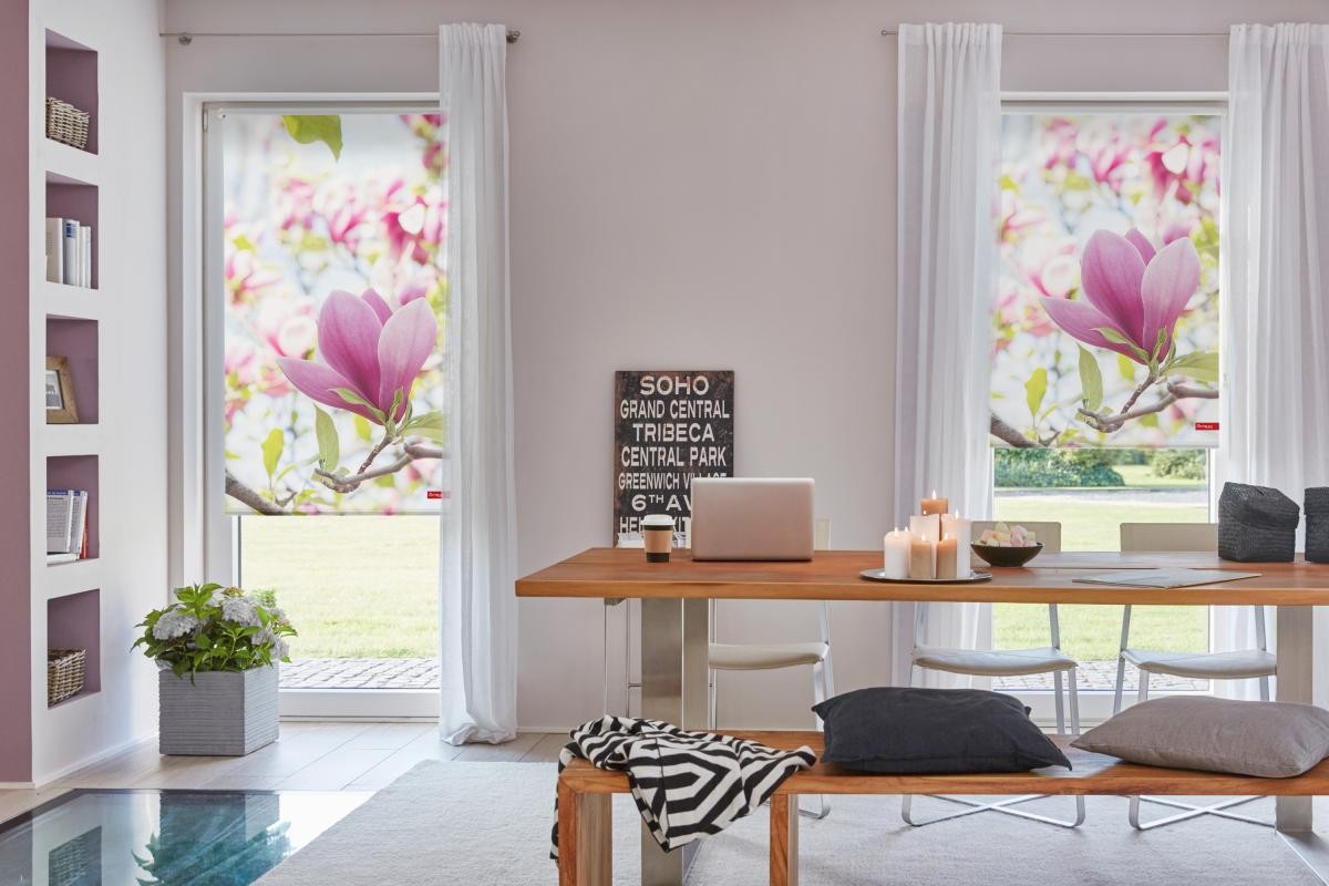 Lichtblick Rollo Klemmfix, ohne Bohren, blickdicht, Magnolie - Rosa, 60 x 150 cm (B x L)