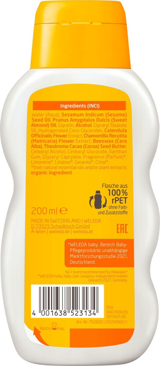 Baby Pflegemilch Calendula, 200 ml