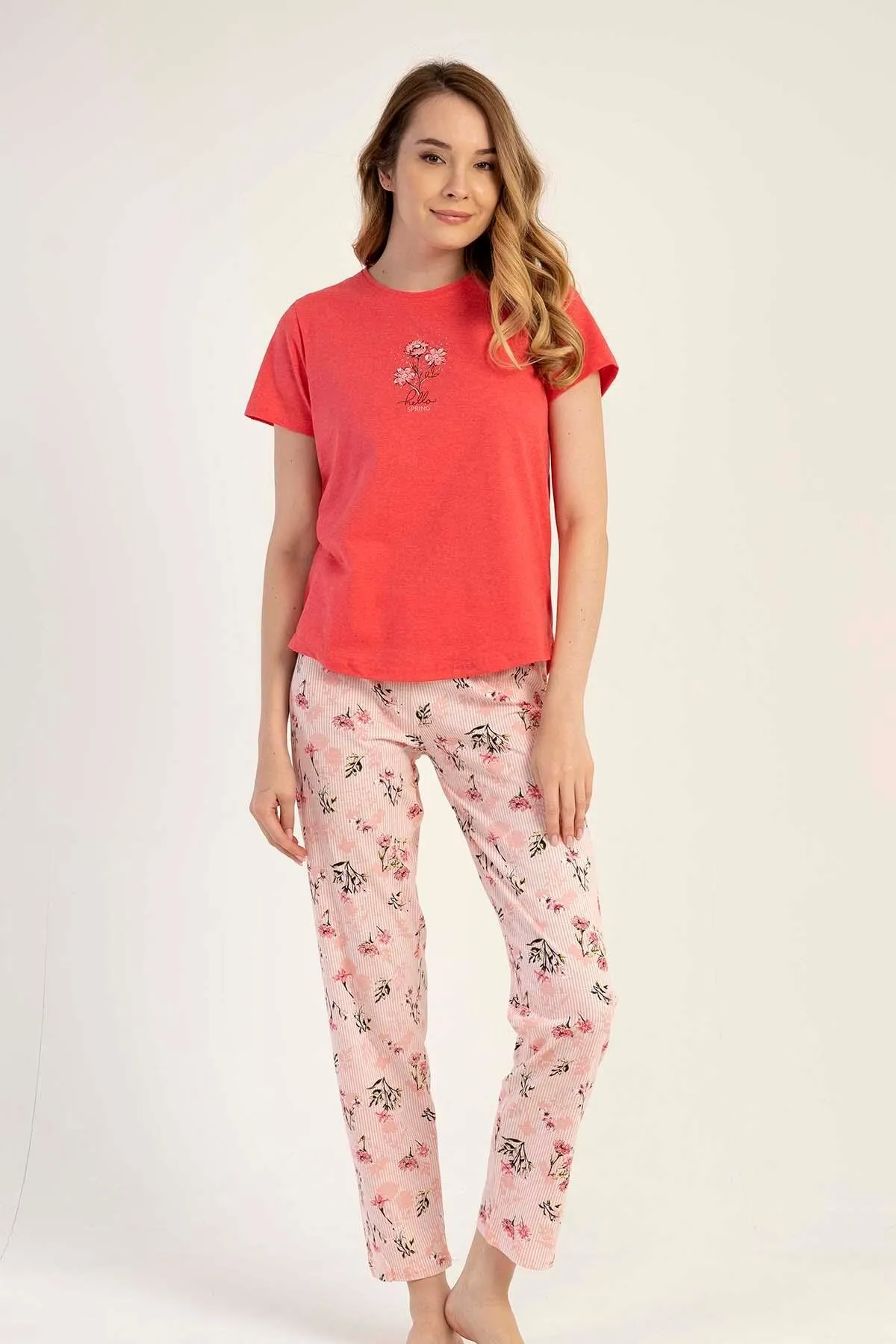 C&City  Kurzarm-Pyjama-Set Rot-441025