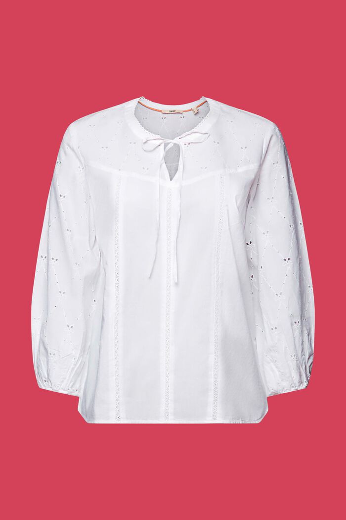 Bluse mit Stickerei, 100 % Baumwolle