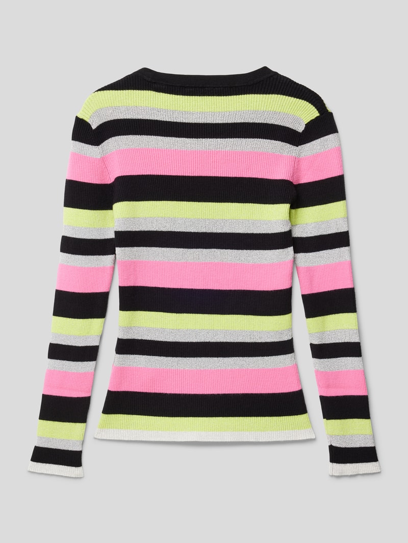 Longsleeve mit Streifenmuster in schwarz