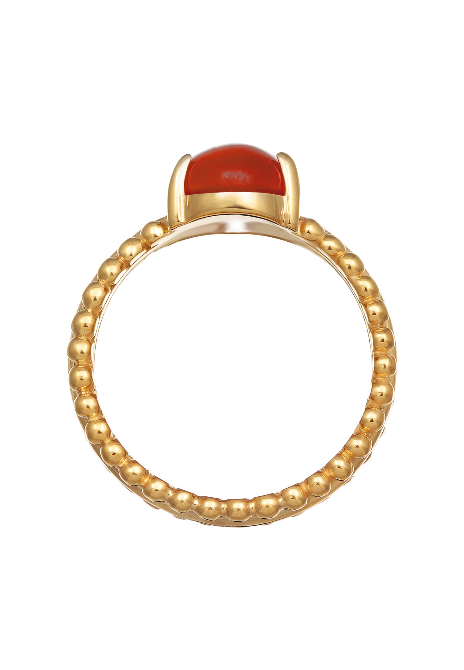 Elli PREMIUM Elli PREMIUM Women's Statement Twisted Ring with Carnelian in 925 Sterling Silver Gold Plated