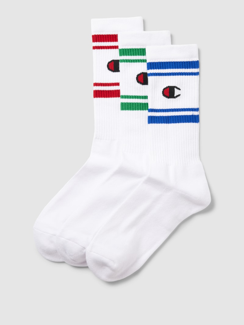 Socken mit Kontraststreifen im 3er-Pack in weiß