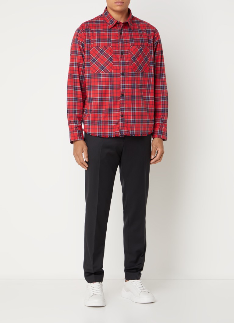 Camisa HUGO BOSS de corte regular com estampa xadrez e bolsos no peito.