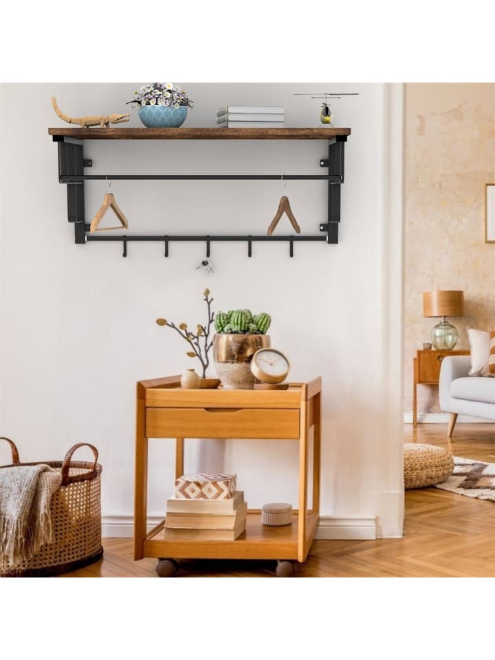 Intirilife Wandgarderobe in Dunkelbraun günstig kaufen onesize