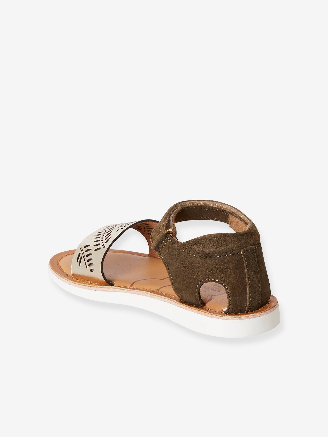 Vertbaudet Mädchen Sandalen mit Anziehtrick - khaki