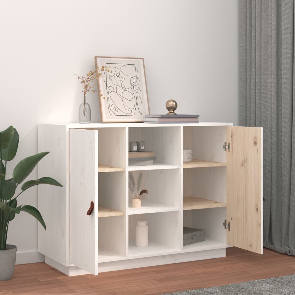 vidaXL Sideboard Sideboard Weiß 100x40x75 cm Massivholz Kiefer (1 St)