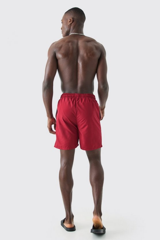 Mittellange Man Badehose mit Paspeln
