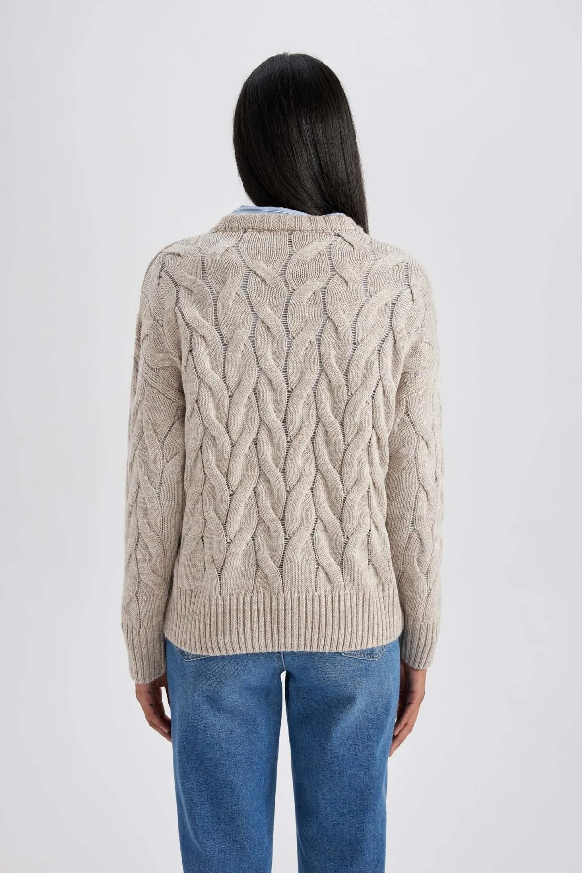 DeFacto  Pullover mit Rundhalsausschnitt in Oversize-Passform