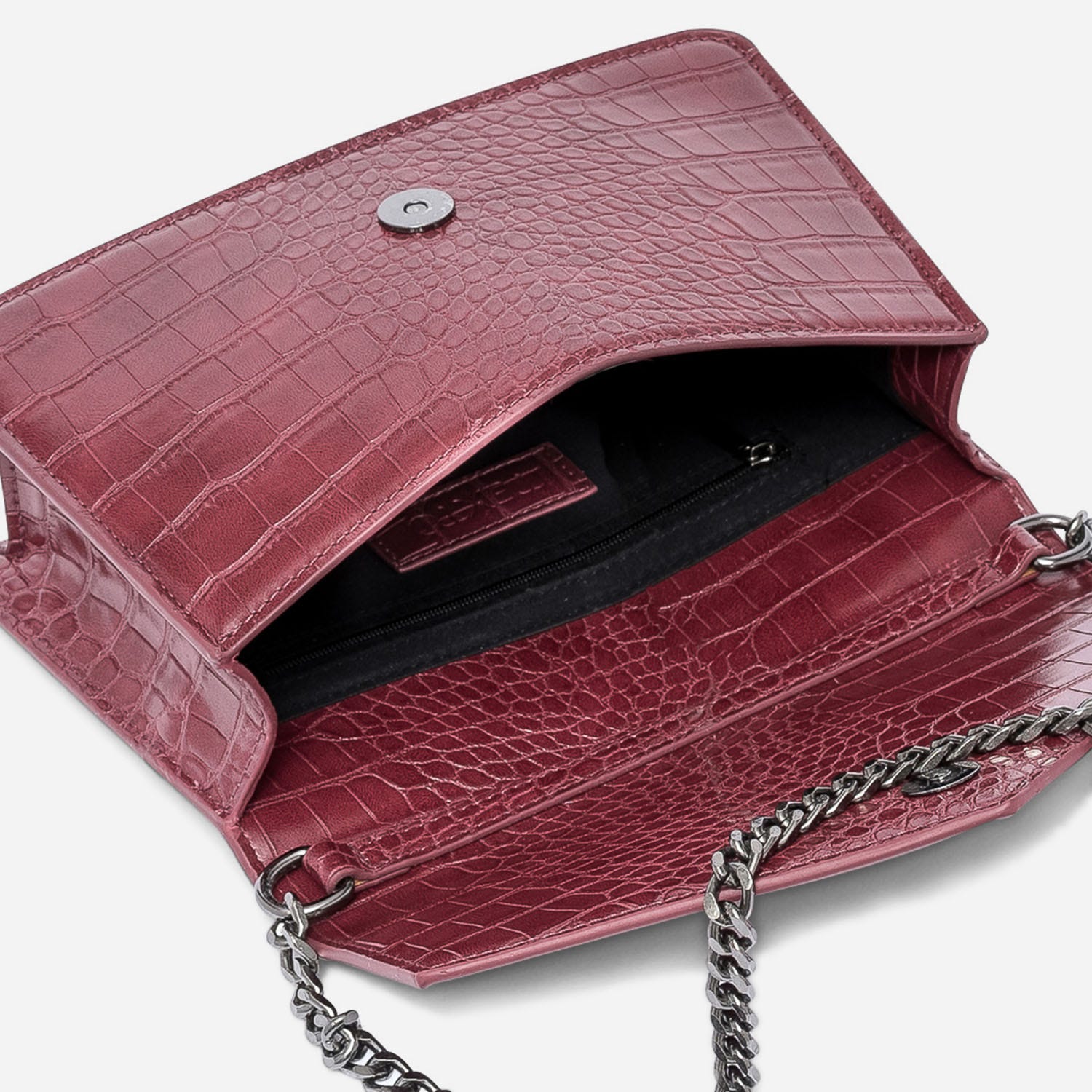 Sac à main TEXTO rouge embossé croco