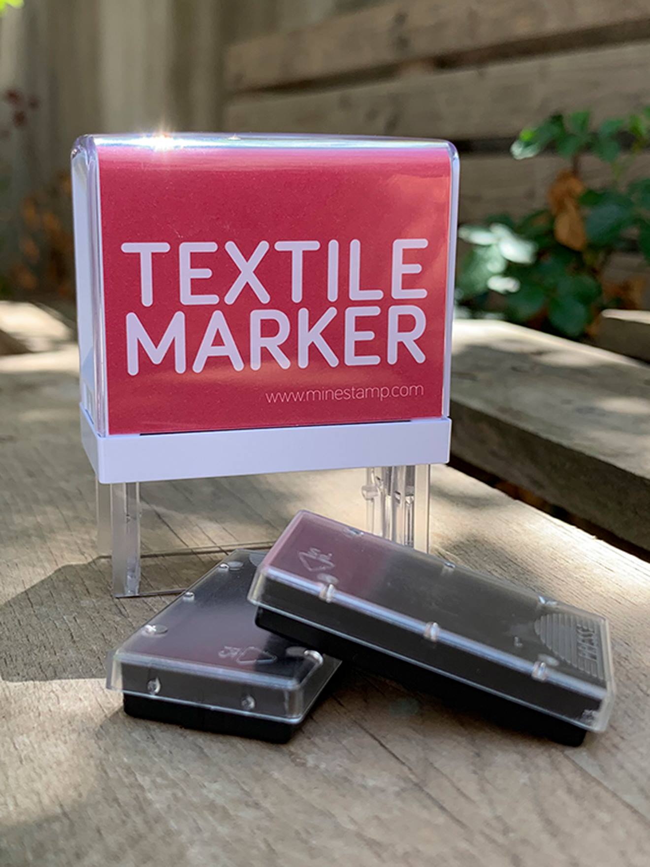 Lot de 2 recharges d'encre pour tampon textile et papier MINE STAMPS blanc clair uni