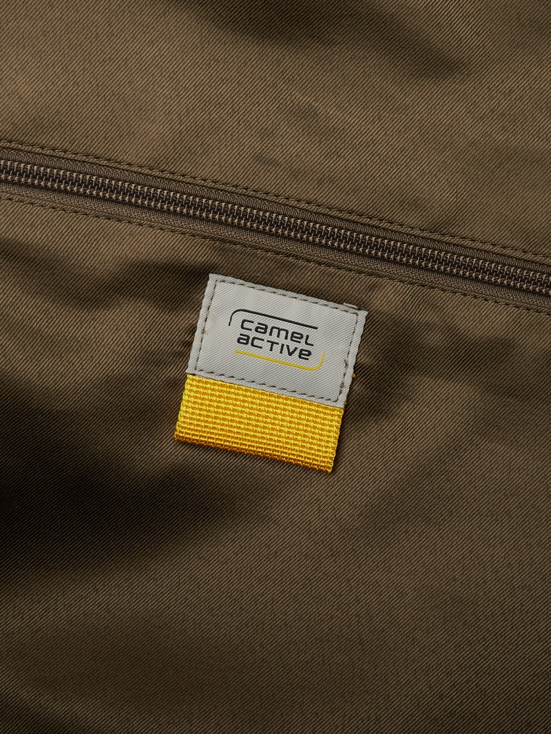 Weekender mit Leder-Anteil in khaki