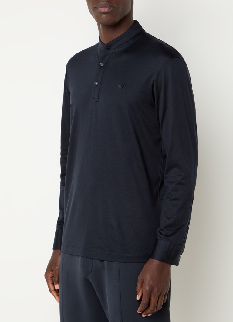 Emporio Armani Regular fit polo in lyocell blend with logo embroidery