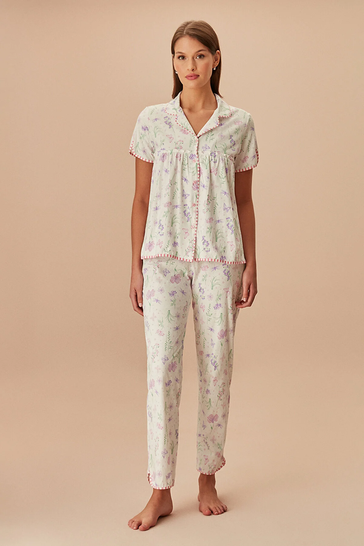 SUWEN  Maskulines Pyjama-Set mit Schmetterlingen