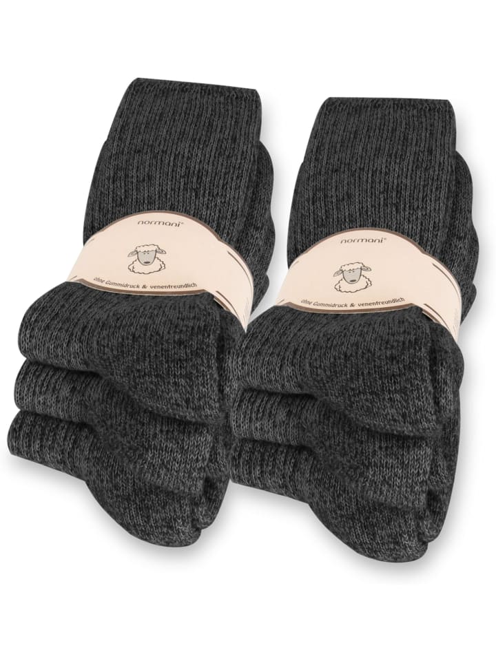 normani 6 Paar Norweger-Schafwollsocken in Anthrazit günstig kaufen