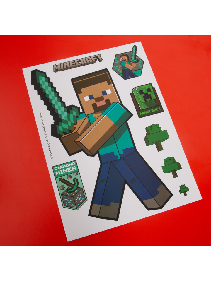 Minecraft Minecraft Wandtattoos, Sticker, 6 Bogen mit Aufkleber günstig kaufen 6er-Set