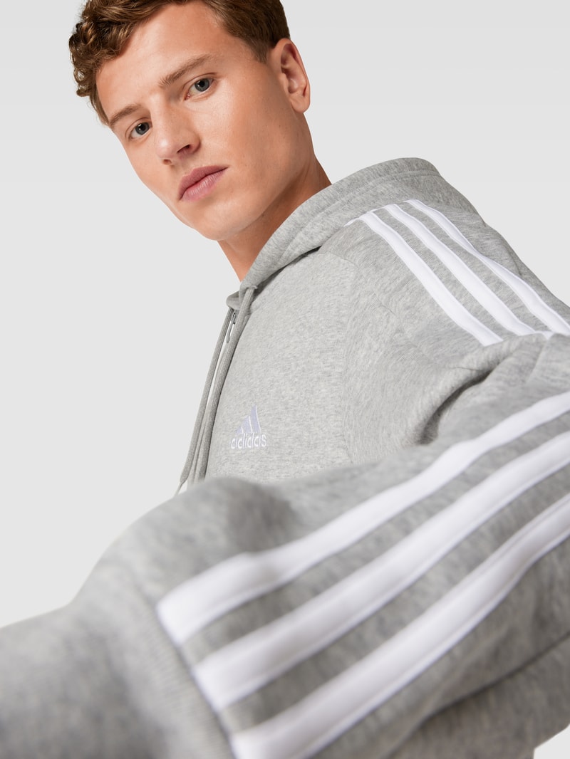 Sweatjacke mit Kapuze in mittelgrau
