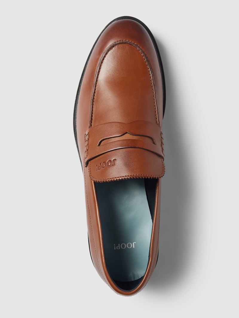 Loafers mit Label-Detail in cognac