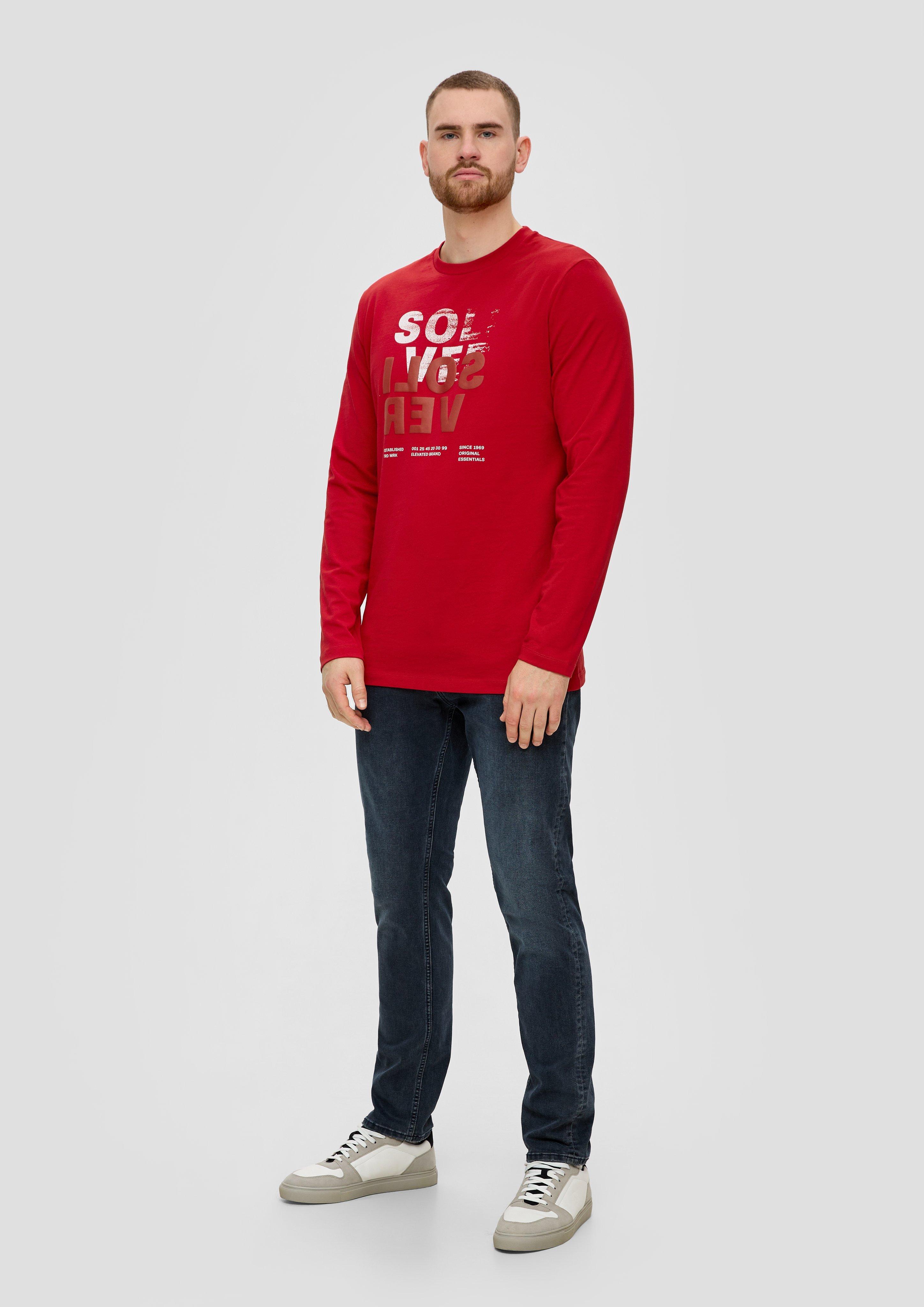 Longsleeve mit gummiertem Label-Print  2143325-31D1